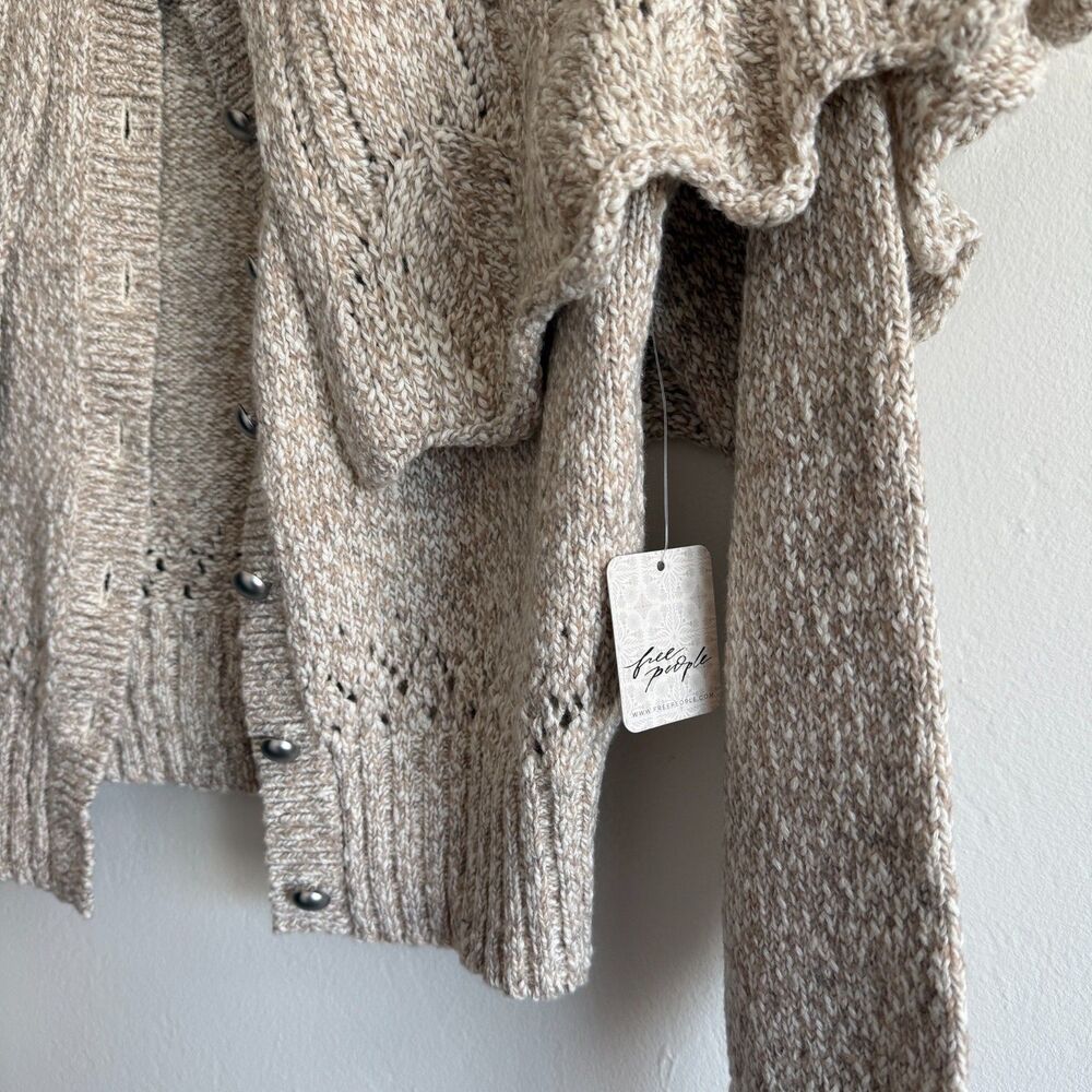NWT Free People Bali Cape May Sweater in Natural Combo Size Small - Picture 8 of 10